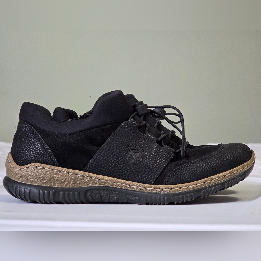 ​Rieker Black Memosoft Comfort Gorpocore Comfy Travel Sneakers Black sz 39/US 8